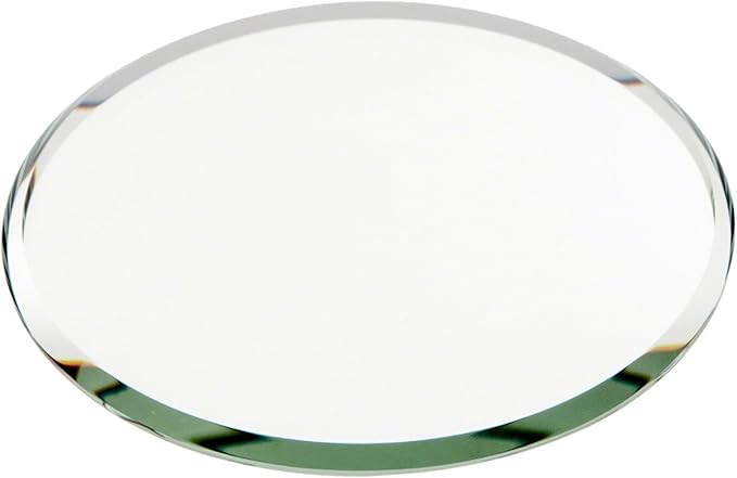 Plymor 3" Round, 3mm Thick Beveled Glass Mirror Circle, Pack of 2