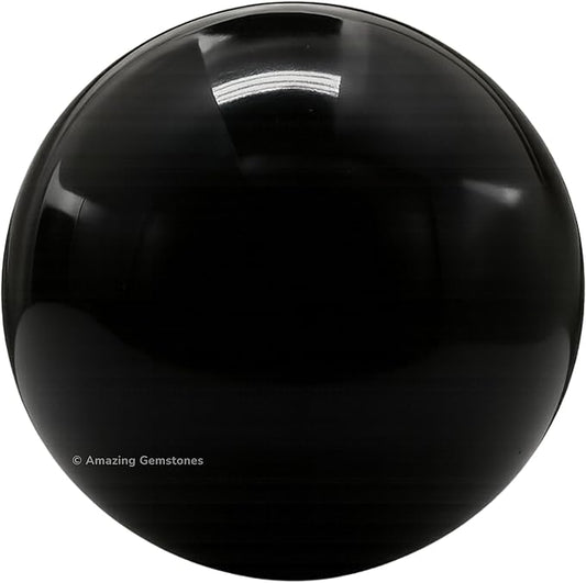 Amazing Gemstone Black Obsidian Crystal Ball with Stand - 1.5" Inches Crystal Sphere Meditation Balls for Witchcraft and Decorative Balls