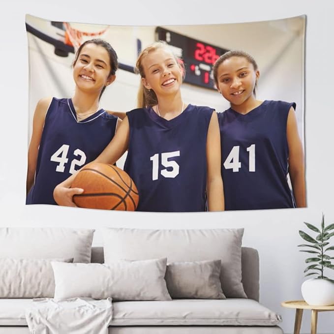 JINJUREN Custom Tapestry Upload Images Personalized Custom Tapestry Customized Backdrop Banner Print Any of Your Design Photo/Text/Logo Wall Hanging Art Decor for Wedding, Family, Festival ,Birthday