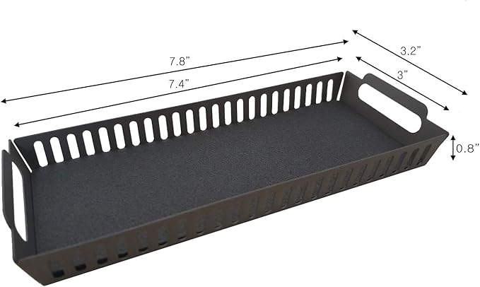 Metal Pen Pencil Tray Holder Office Desk Drawer Organizer Small Vanity Accessory Storage (Black)