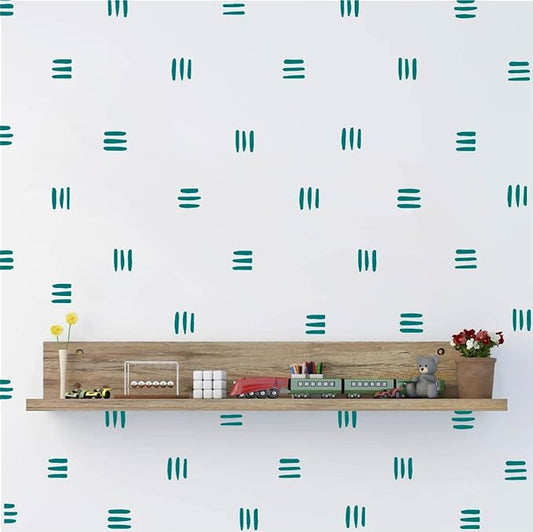 120pcs Modern Line Wall Stickers Boho Nursery Kids Living Room Scandinavian Home Décor Self-Adhesive Murals Vinyo DIY Gift YT5037 (Teal)