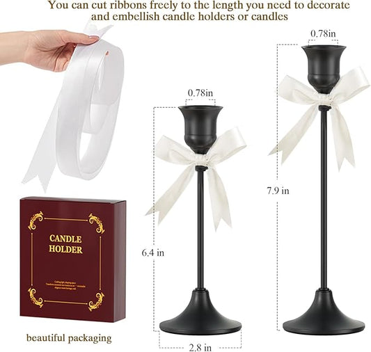 FSyueyun Black Candle Holder Set of 2, Elegant Metal Candlestick Holders for Vintage Taper Candle Holders, Perfect for Table Centerpieces, Fireplace Mantels, Home Decor, Weddings and Party Decorations