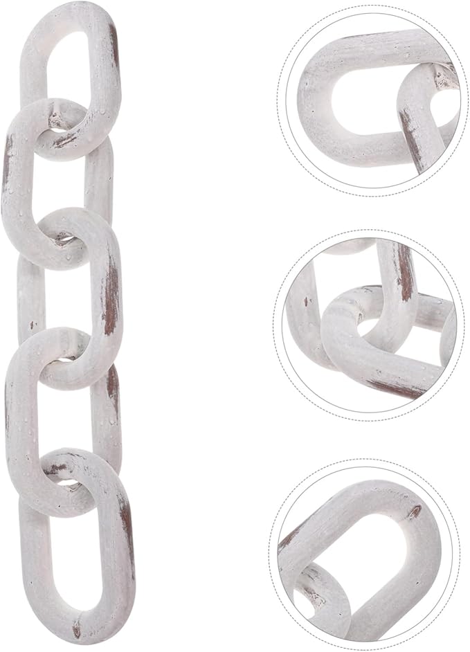Rustic Wooden Chain Link Decor Unique Minimalist Table Accent for Home and Office Decoration