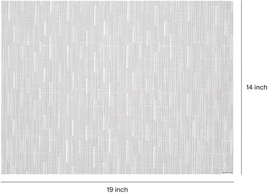 Chilewich Bamboo Placemats Set of 4 - Woven Rectangle Placemats - Reusable, Stain-Resistant, Indoor/Outdoor Tabletop Protection - 18.5" x 13.5" - Moonlight