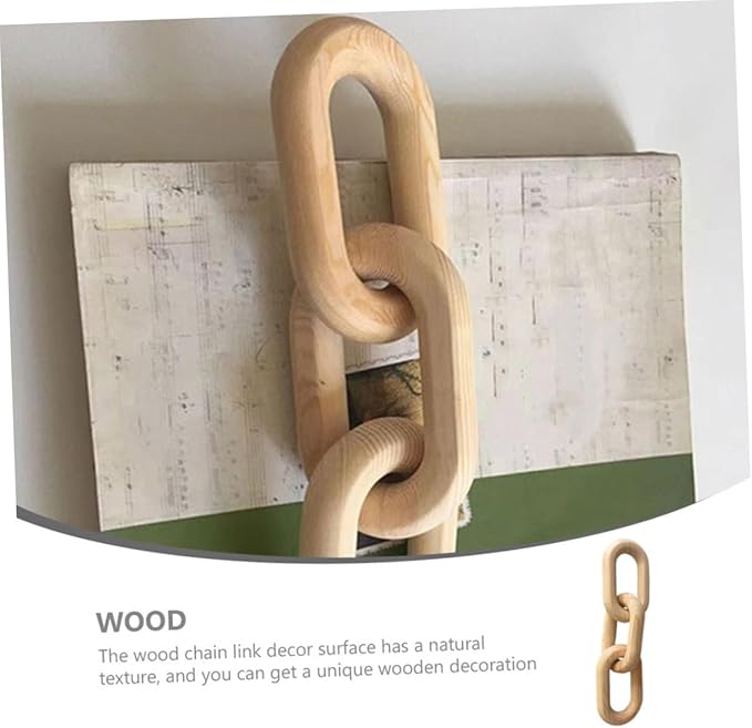 STOBOK Minimalist Decor Wooden Chain Link Decor Wood Knot Decoration Home Wall Decorations