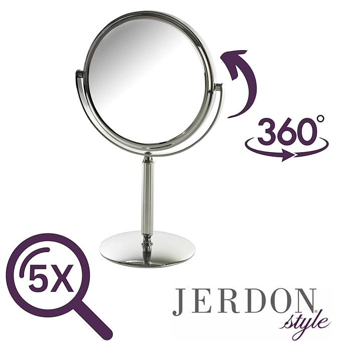 Small 5X Magnifying Mirror - 5.5" Makeup Mirror in Chrome Finish - Model MC105C