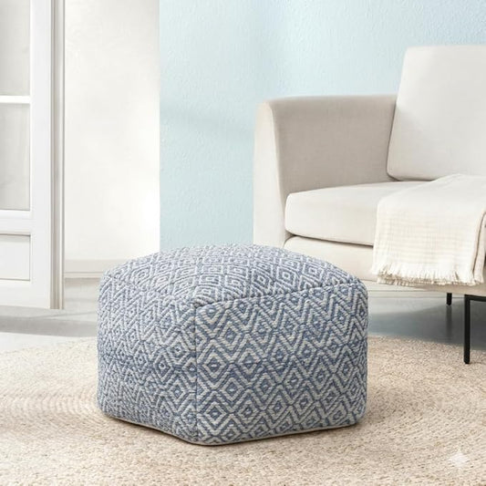 Anji Mountain 22"x22"x16" Handmade & Handcrafted Ottoman Pouf Comfortable Pouf Ottoman Foot Rest & Home Décor Accent for Living Room, Bedroom, Nursery, Kids Room, Patio