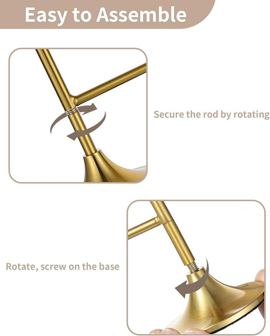 NUPTIO Candlestick Holders for Taper Candles: Gold Candelabra for Candle Sticks - Brass Long Candleholders for Christmas Birthday Party Fireplace Table Centerpiece