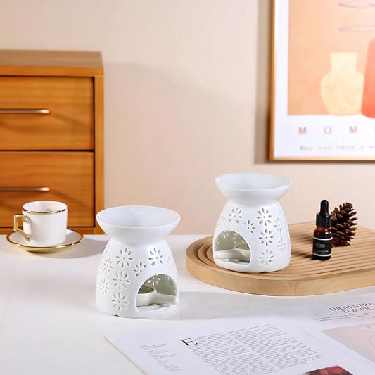 Ceramic Tea Light Candle Holder, Essential Oil Burner Wax Melt Burner, Incense Aroma Diffuser, Home Decor