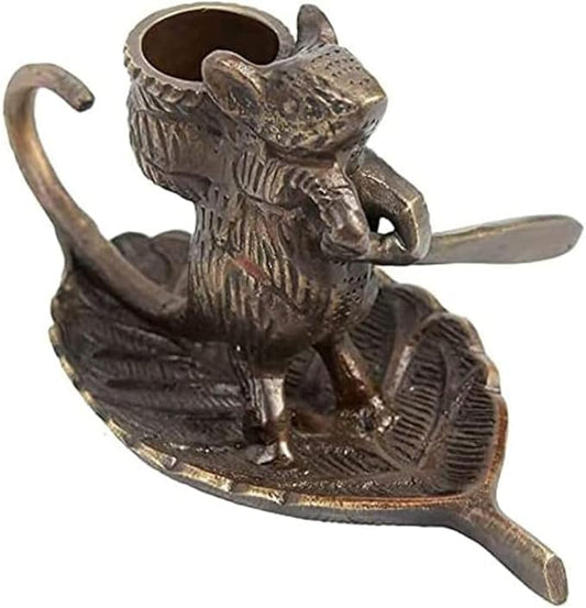 Intrepid Mouse Candleholder Elegant Antique Bronze Finish Classic Decorative Accent for Tabletop or Shelf, 4” L x 4” W x 5 ”H