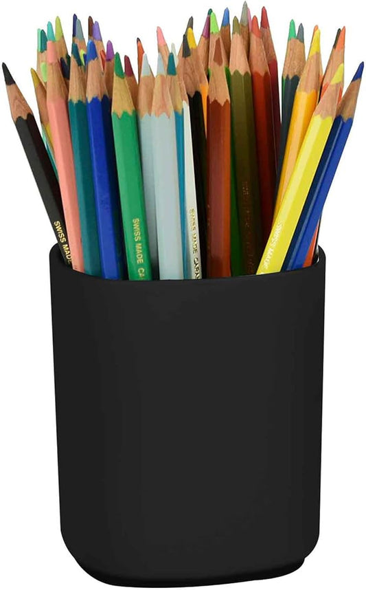 Acrimet Jumbo Pencil Holder, Pen Cup, Caddy Super-Sized Desktop Organizer for Students, Artists and Professionals (Plastic) (Black Color)