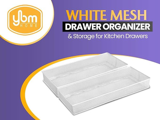 YBM HOME Silver Mesh Drawer Cabinet and or Shelf Organizer Bins, School Supply Holder Office Desktop Organizer Basket 1594s (1, 3x6x2 Inch)
