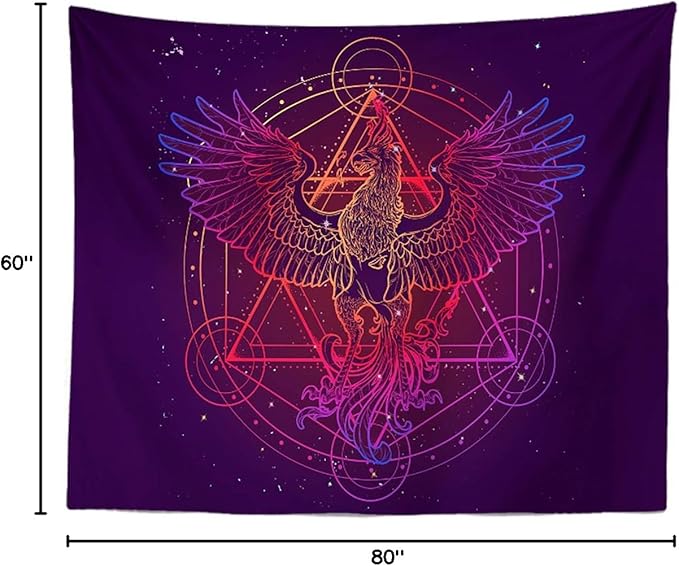 Phoenix Magic Array Alchemy Constellation Wall Hangings - Large Tapestry for Bedroom, Living Room, Dorm, Man Cave (80x60 Inch)