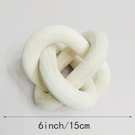 3-Ring Wooden Chain, Pine Wood Carving, Modern Home Minimalist Coffee Table Decoration, Living Room, Bedroom, Bookshelf, Porch Decoration(F)