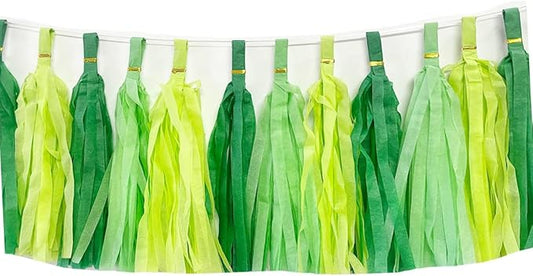 30pcs Paper Tassels Garland Banner Tissue Paper Tassel DIY Hanging Paper Decorations Party Tassel Garland Decor Baby Shower Nursery Wedding Festival Baby Shower Decoration(30, Green Set)