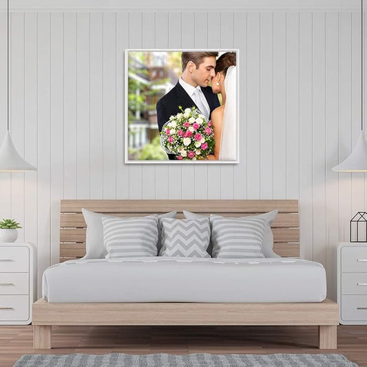 wall26 Framed Custom Canvas Wall Art for Living Room, Bedroom Canvas Prints for Home Decoration Ready to Hang - 24"x24", White Frame