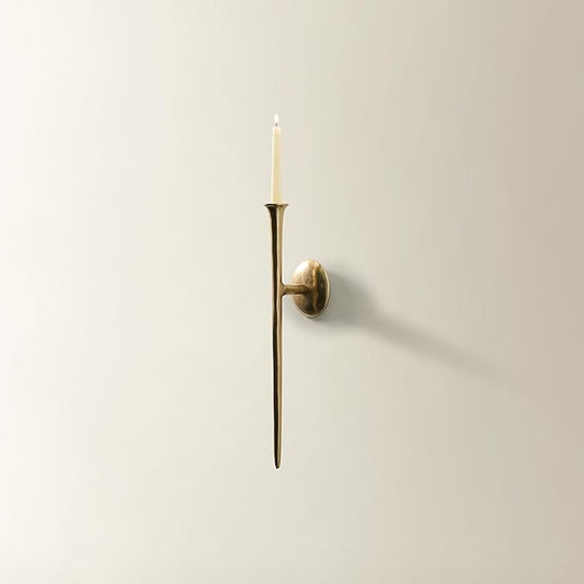 Z Gallerie One Piece Aspar Wall Sconce, Modern Candle Holder with Elegant Hook Design, Versatile Decorative Lighting for Indoor Wall Decor and Ambiance Setting, Gold (Candle Not Included)