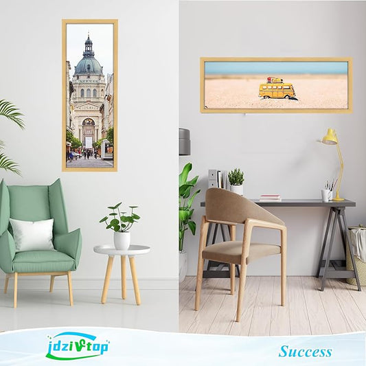 13x39 Frame Gold, Modern 39x13 Picture Poster Frame, Horizontal Vertical Hanging, Ornate 13 by 39 Gallery Family Concert Portrait Photo Frame Anniversary/Birthday/Wedding/Thank you/Christmas Gift