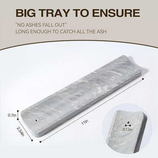 Koville Marble Incense Holder, Incense Holder for Sticks, Incense Sticks Holder Ash Catcher for Meditation Yoga SPA, Natural Stone Incense Burner, Home Table Decor (Palissandro Blue)
