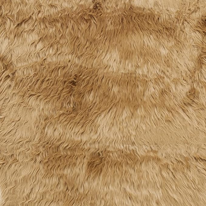 SAFAVIEH Faux Sheep Skin Collection 2'6" x 8' Camel FSS115E Silken Glam 2.35-inch Thick Runner Rug