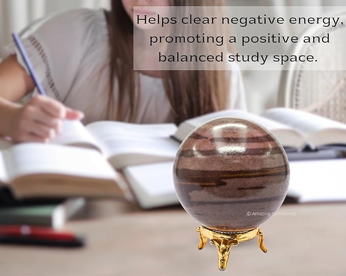 Amazing Gemstone Narmada Stone Crystal Ball with Stand - 2.5" Inches Large Crystal Sphere Meditation Balls for Witchcraft and Decorative Balls