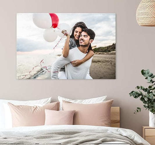 TreeDeal Custom Canvas Prints with Your Photos, Framed 48” x 32” Personalized Pictures Print, Customized Photo to Canvas Wall Art Ideal for Home Decor Gift Wrapping Pets Family Baby Wedding