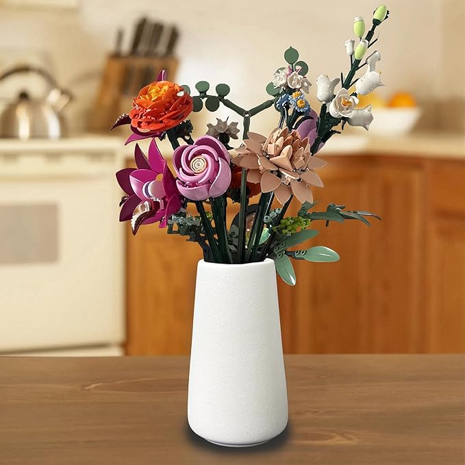 OTDCGI 6" Frosted White Ceramic Vase – Set of 4 | Modern Minimalist Home Decor