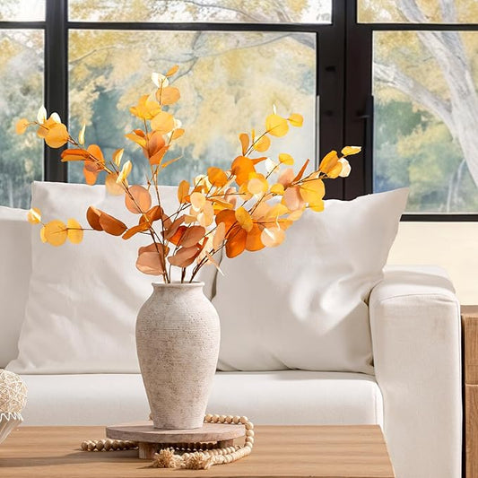 Ceramic Flower Vase Home Decor - Large Tall Farmhouse Table Vases Rustic Vintage Living Room Kitchen Bedroom Decorations for House Book Shelf Office Coffee Desk Dining Fireplace (11" Retro)
