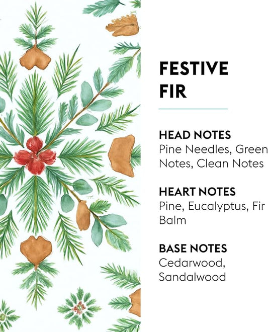 MAISON BERGER Festive Fir Lampe Berger Refill, 500 ml (16.9 fl oz), Odor-Neutralizing Home Fragrance Oil Lamps, Pine Needles, Green Notes, Clean Notes, Pine, Made in France