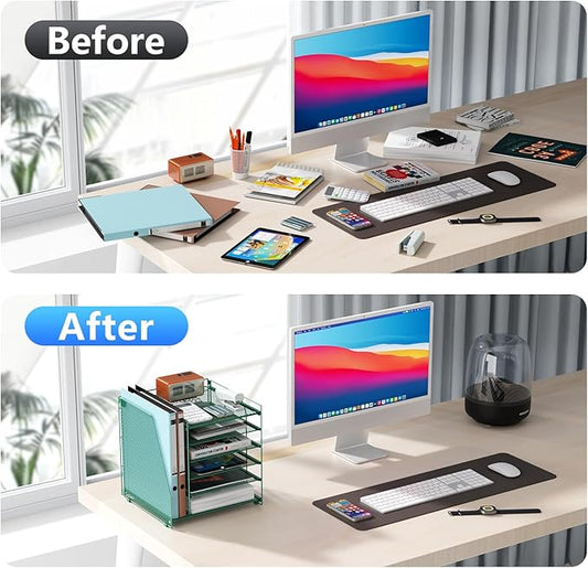 gianotter Desk Organizers and Accessories, 6-Tier Paper Organizer with Magazine rack, File Organizer for Desk, Office Accessories & Workspace (Green)