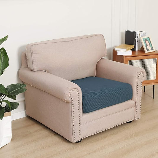 Easy-Going Stretch Chair Cushion Cover Sofa Cushion Furniture Protector Sofa Seat Sofa Slipcover Sofa Cover Soft Flexibility with Elastic Bottom(Chair Cushion, Bluestone)
