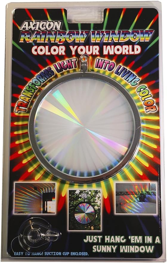 Rainbow Symphony - Rainbow Window Suncatcher – Prism Light Catcher for Windows Creates Vibrant Rainbows – 4" Hanging Sun Catcher with Axicon Pattern and Bonus Decal – Made in USA