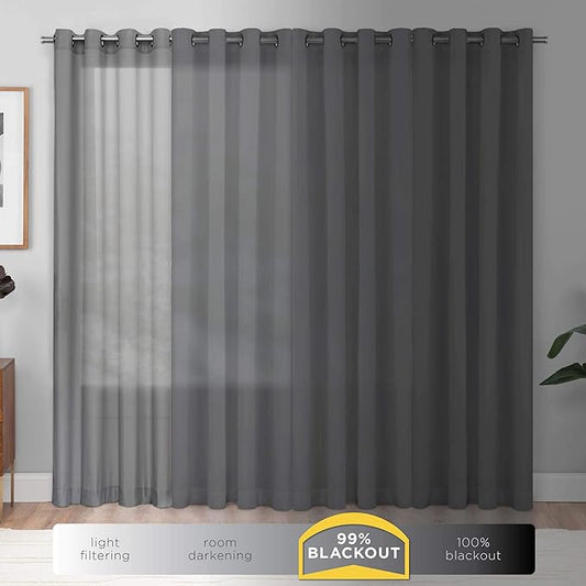 ECLIPSE Kendall Modern Blackout Thermal Rod Pocket Window Curtain for Bedroom or Living Room (1 Panel), 42" x 54", Denim