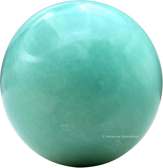 Amazing Gemstone Amazonite Crystal Ball with Stand - 1.5" Inches Crystal Sphere Meditation Balls for Witchcraft and Decorative Balls