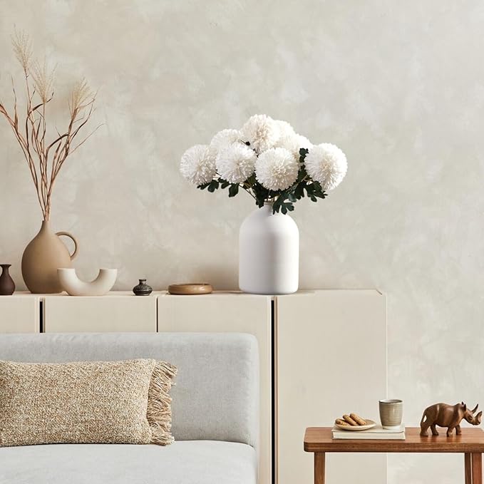 Large White Iron Vase – Matte Finish for Minimalist & Japandi Home Decor