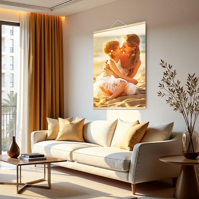 Custom Print Canvas Hanging, Personalized Poster with Your Photos, Customized Posters with Magnetic Frames