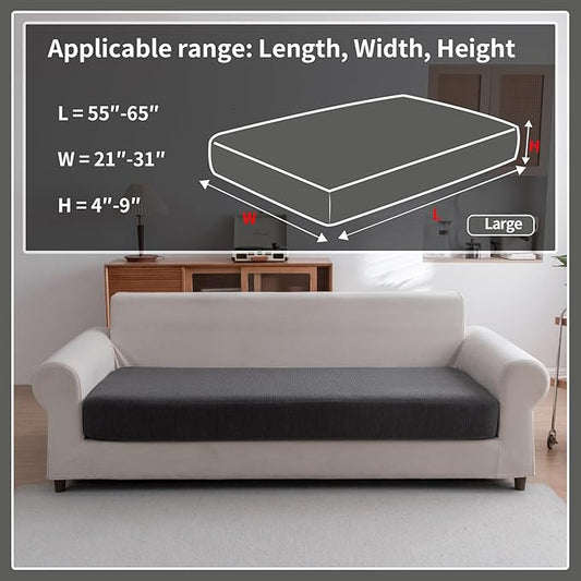 Sectional Couch Covers, Wear Resistant Stretch Sofa Covers Washable Soft Couch Cushion Covers Anti Slip Furniture Protector Sofa Slipcovers for Pets (1 Piece Large Cover, Dark Gray)