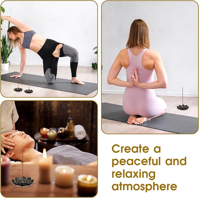 6 Pieces Incense Holder Lotus Incense Stick Holder Burner for Home Fragrance Yoga Sauna SPA Vintage Flower Shaped Multihole Holders for Stick