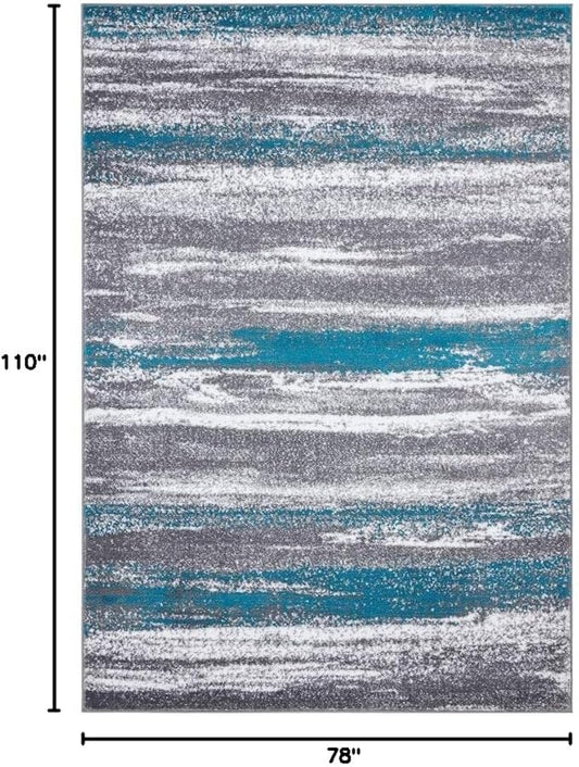 LUXE WEAVERS Modern Abstract Turquoise 6x9 Area Rug