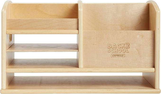 Back2School Express DeskCaddy Tabletop Storage Center, Desk Organizer, Natural