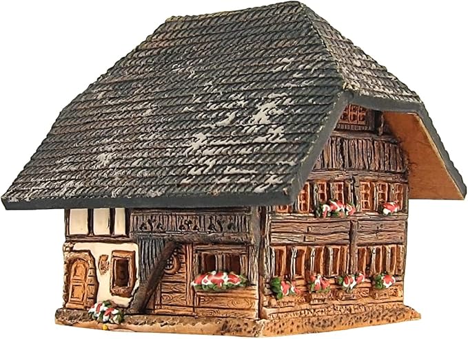 Handmade Ceramic Art Cone Incense Holder Room Decoration Handcrafted Collectible Miniature Küherstock House in Emmental, Switzerland R346