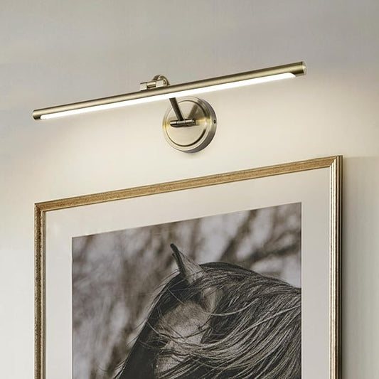 Hard-Wired Picture Lights 23.6 Inch Dimmable LED Wall Art Lighting Modern Gallery Light Poster Lights Adjustable Swing Arm Picture Frame Light for Display Art Work,14W,2700K, Warm White Antique Bronze