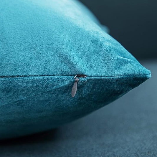 26x26 Euro Pillow Covers : 2 Pack Cozy Soft Velvet Oversized Couch Pillow Shams, Square Throw Pillow Cases for Living Room Sofa, Turquoise