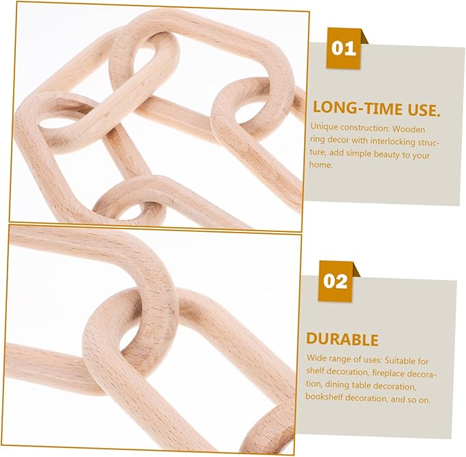 Wood Chain Link Decor Minimalist Wood Art Sculpture for Living Room Versatile Home Decoration Rustic Aesthetic for Festive Occasions and