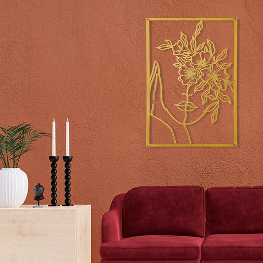 3 Pcs Gold Wall Decor Above Bed Minimalist for Living Room Metal Line Art - Female Body, Gold Room Decor for Bedroom Modern Wall Art for Indoor 15inch