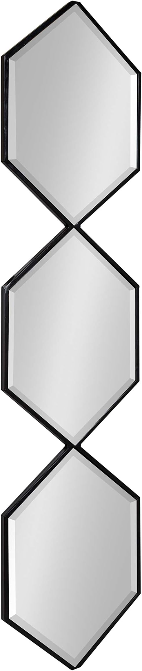 Kate and Laurel Roycen Modern Narrow Geometric Shaped Metal Accent Wall Mirror, 42 x 10 Black