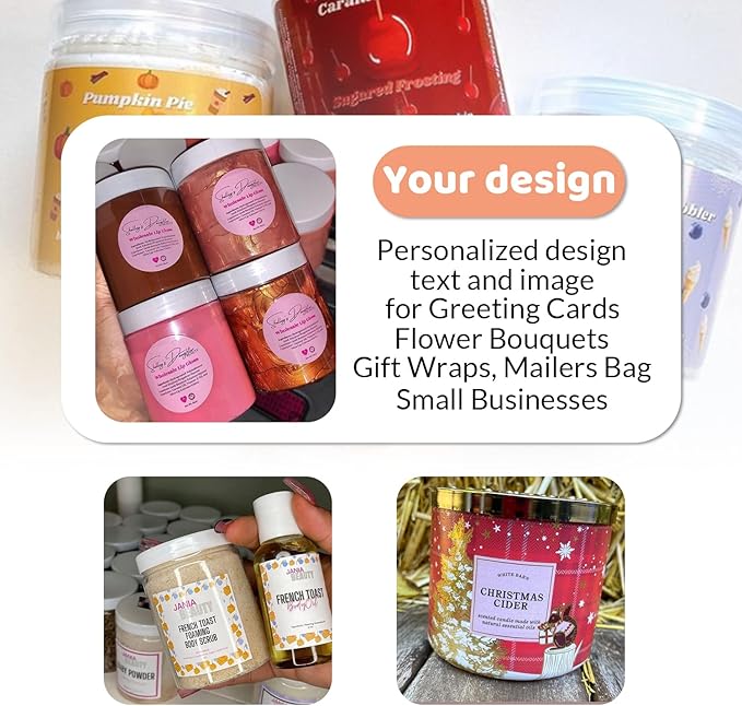 Custom Stickers Personalized Labels, Customized Stickers with Any Image Logo and Text. Custom Stickers for Business Logo Thank You Labels, etc. (Fancy Frame,5X3 Inch)