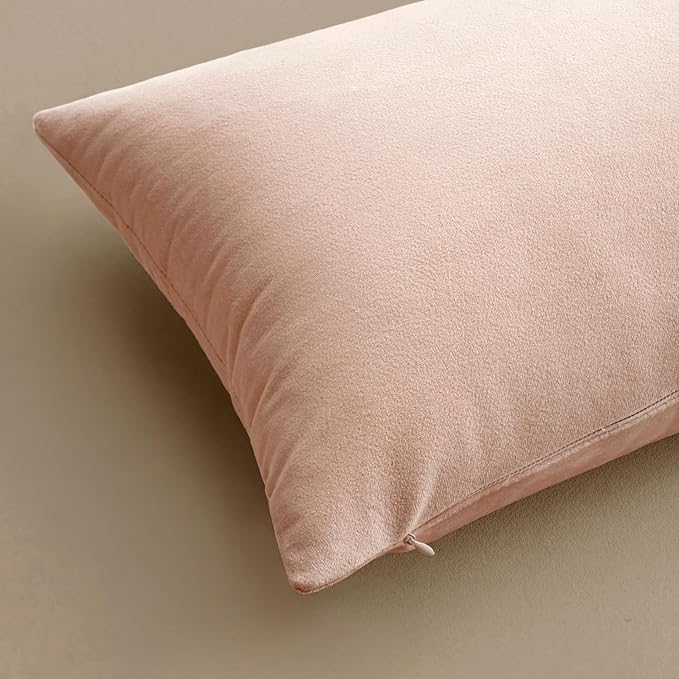 MIULEE Velvet Throw Pillow Covers 18x18 Inch, Pack of 2 - Pink, Super Soft Decorative Square Cushion Cases Modern Luxury Valentines Spring Home Decor for Sofa,Couch,Bed,Chair