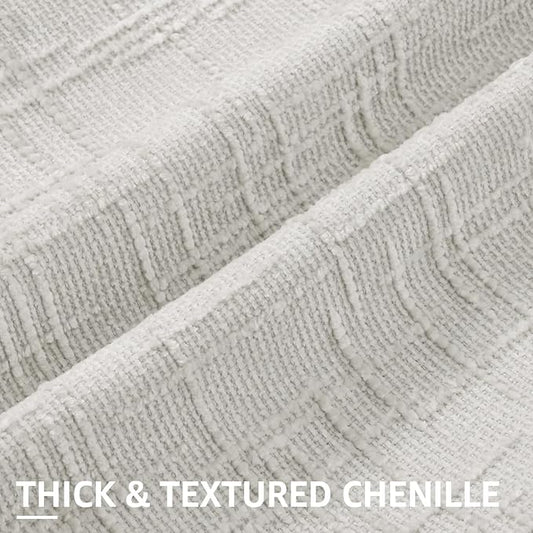 decorUhome Spring Light Grey Chenille Throw Pillow Covers 18x18 Set of 2 Textured Slubby Couch Pillow Covers Farmhouse Accent Modern Neutral Decorative Pillow Cases for Bed Sofa Living Room
