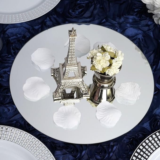 Efavormart 10" Round Glass Mirror Wedding Party Table Decorations Centerpieces - 6 PCS